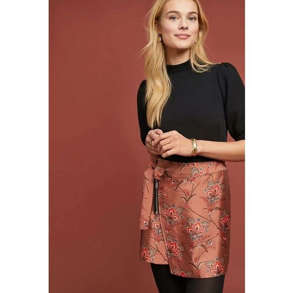 Maeve by Anthropologie Black Mock Neck Puff Sleeve Top Blouse Anthro Size 6 - Picture 1 of 10